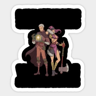 Roleplaying RPG Couple Gift Valentines Day Barbarian Wizard Sticker